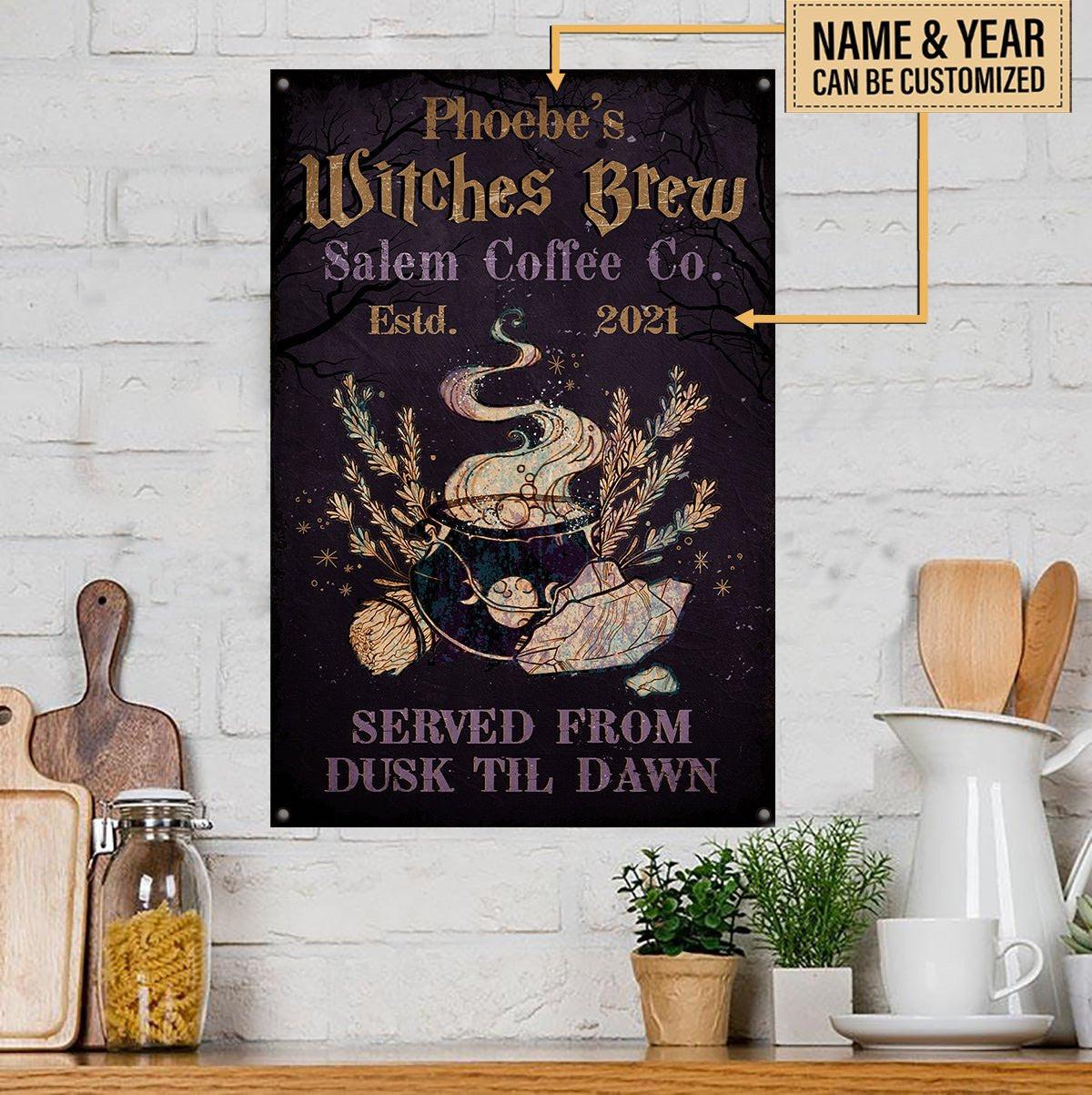 Personalized Witches Brew Classic Metal Sign.
