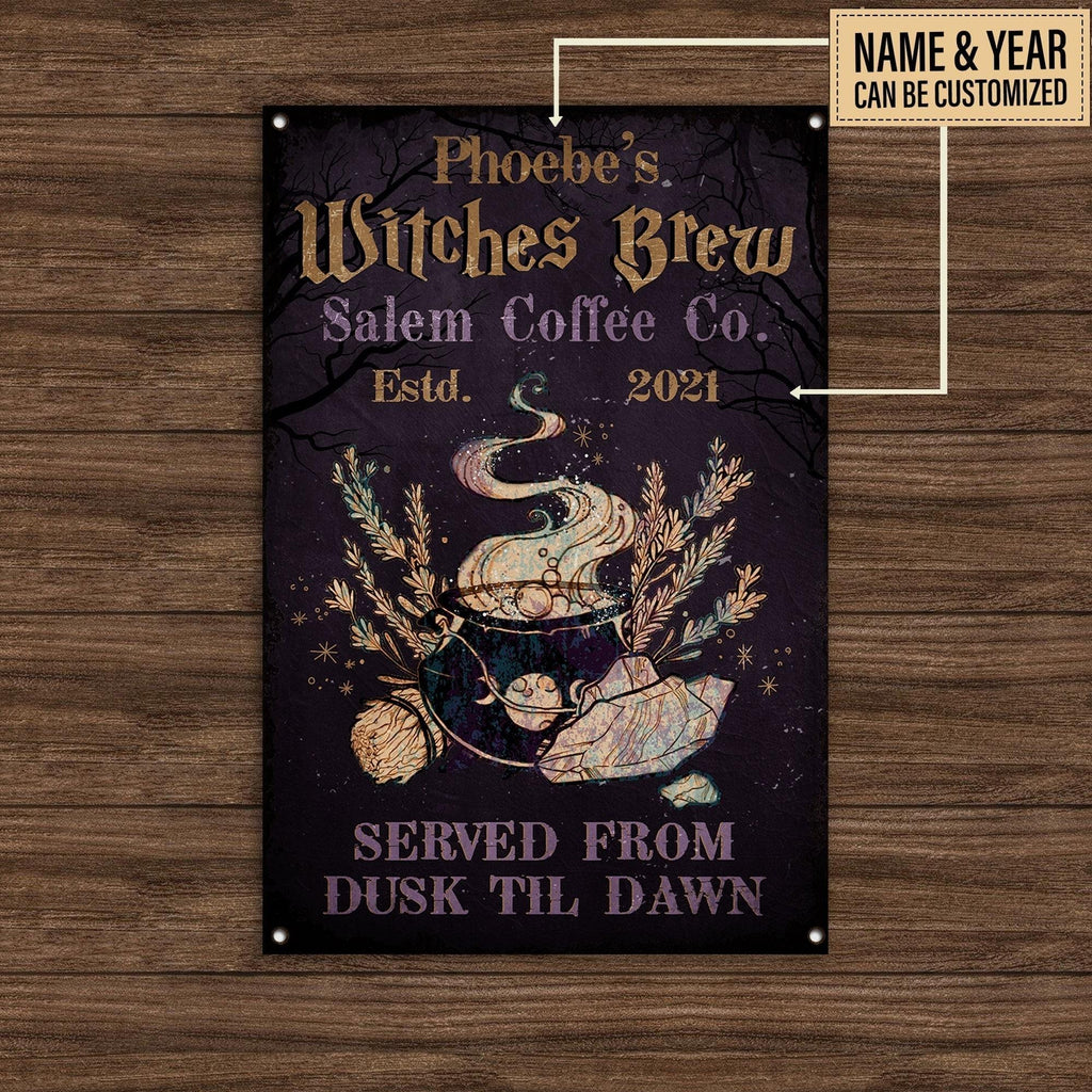 Personalized Witches Brew Classic Metal Sign.