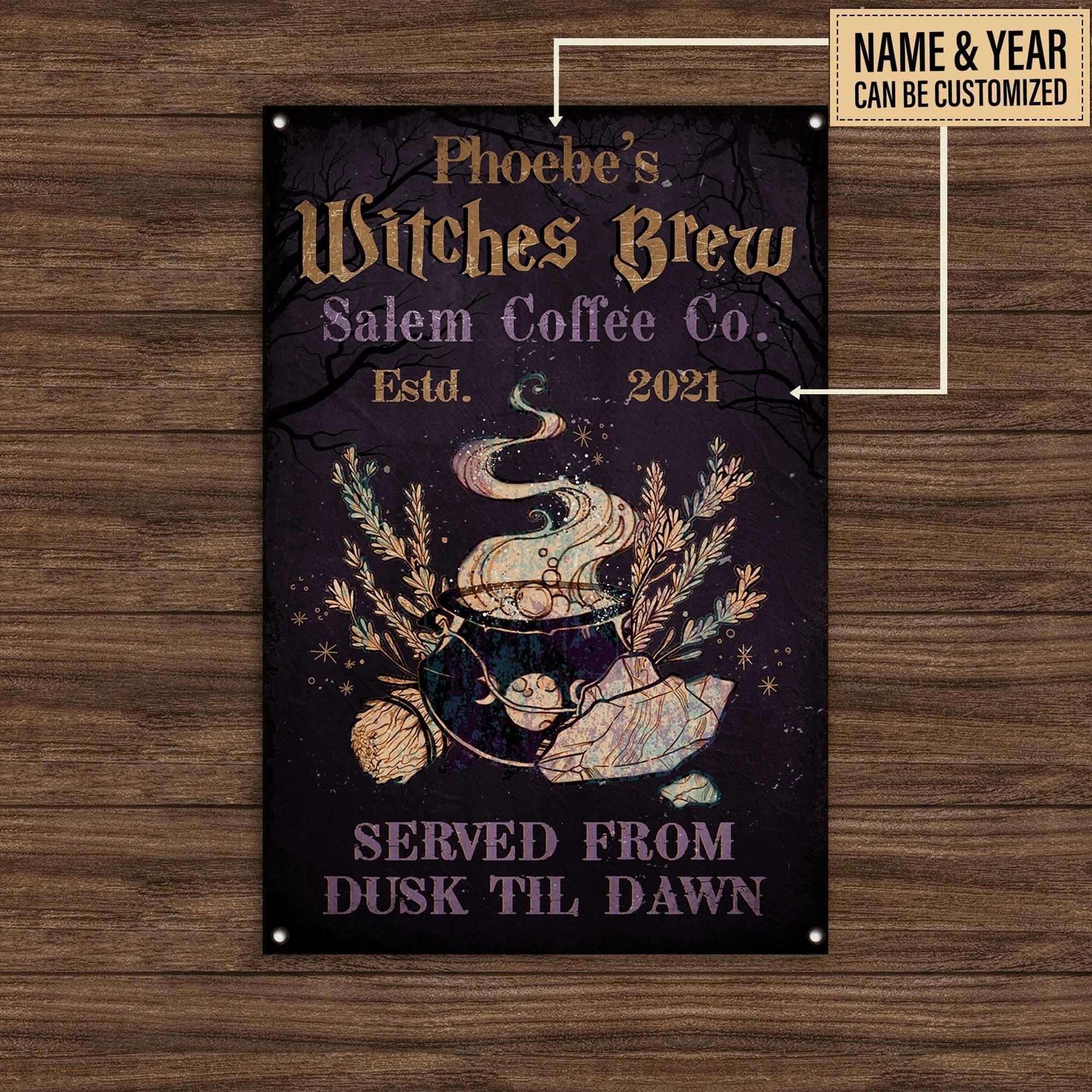 Personalized Witches Brew Classic Metal Sign.
