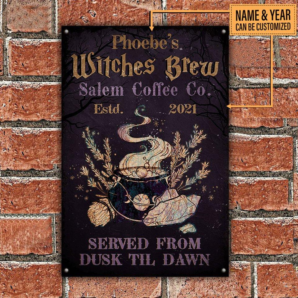 Personalized Witches Brew Classic Metal Sign.