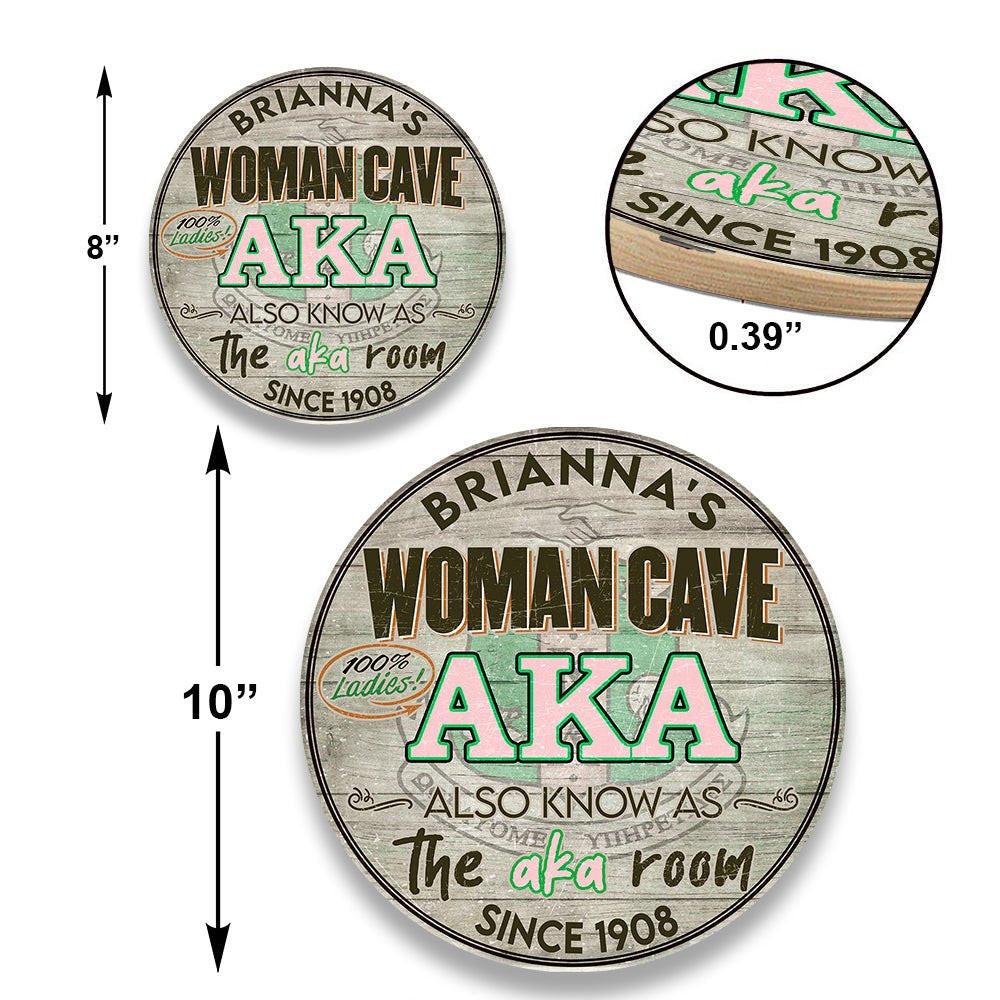 Personalized Woman Cave Also Know As The Aka Room Pallet Wood Circle Sign.