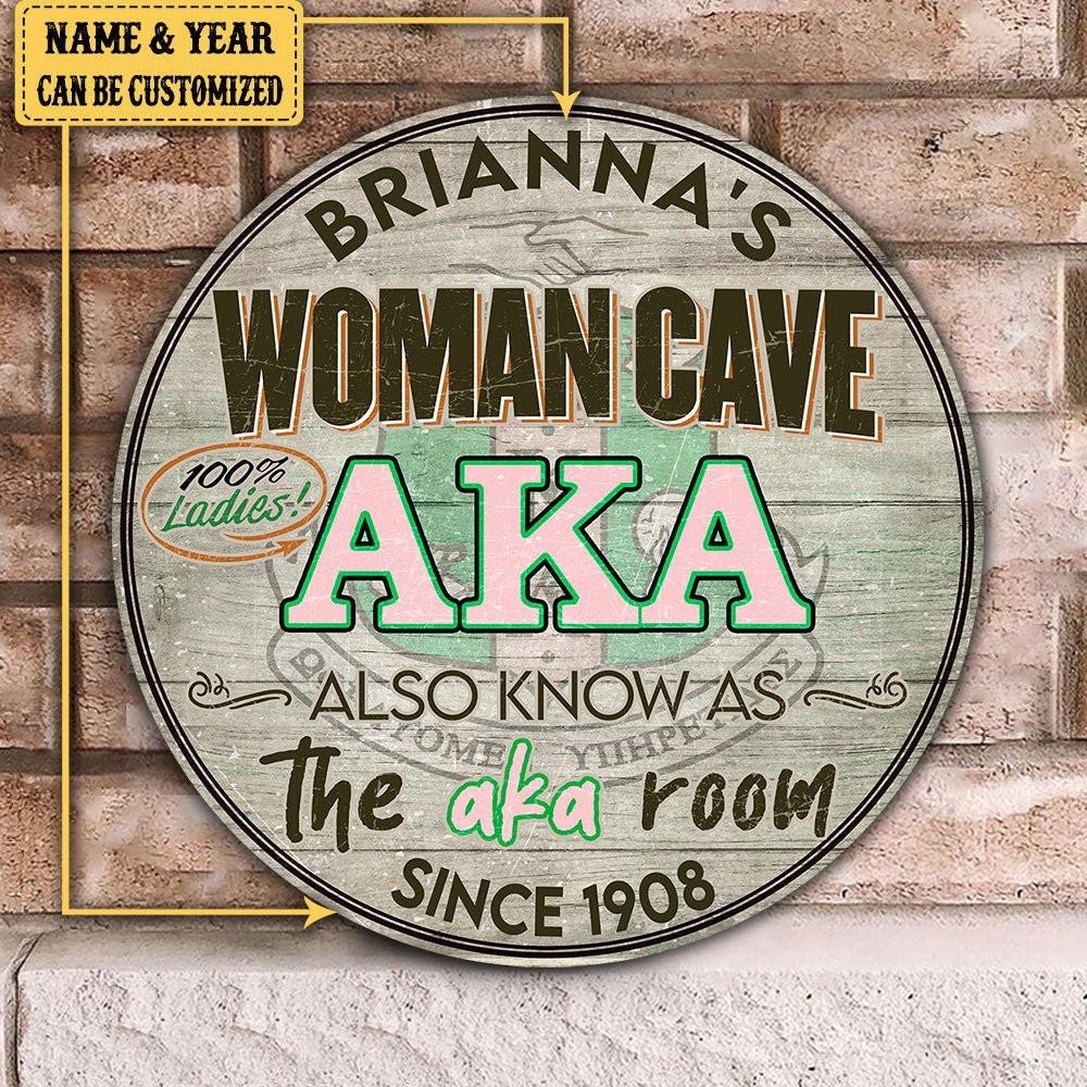 Personalized Woman Cave Also Know As The Aka Room Pallet Wood Circle Sign.