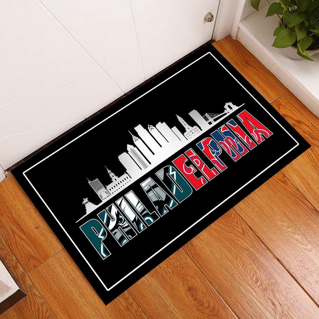 Philadelphia Skyline - Anti Slip Indoor Doormat.
