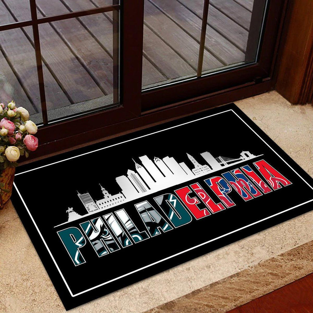 Philadelphia Skyline - Anti Slip Indoor Doormat.