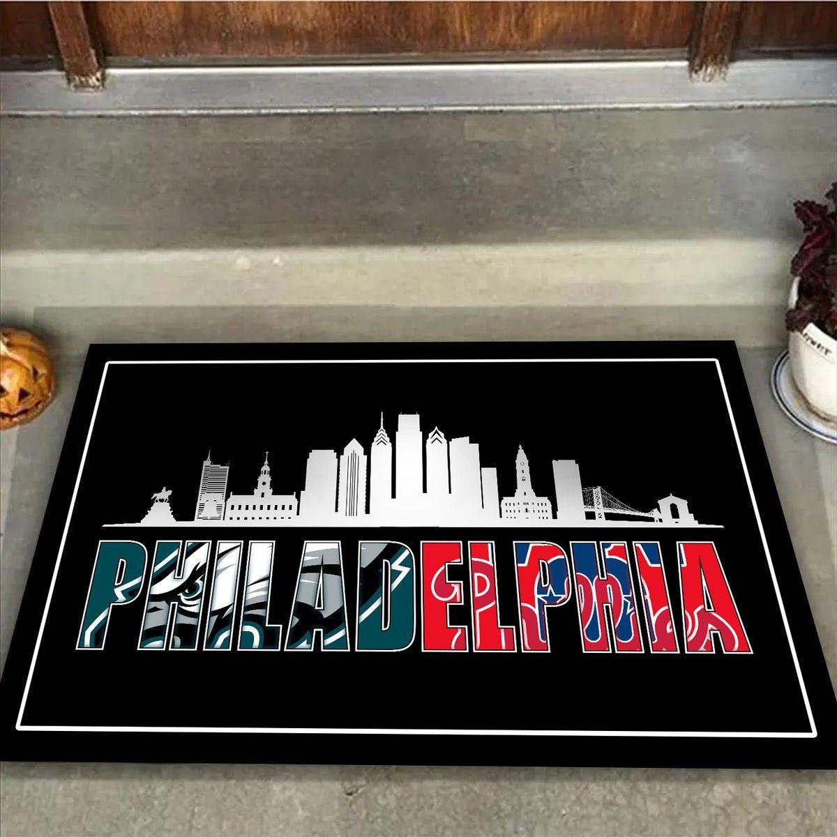 Philadelphia Skyline - Anti Slip Indoor Doormat.