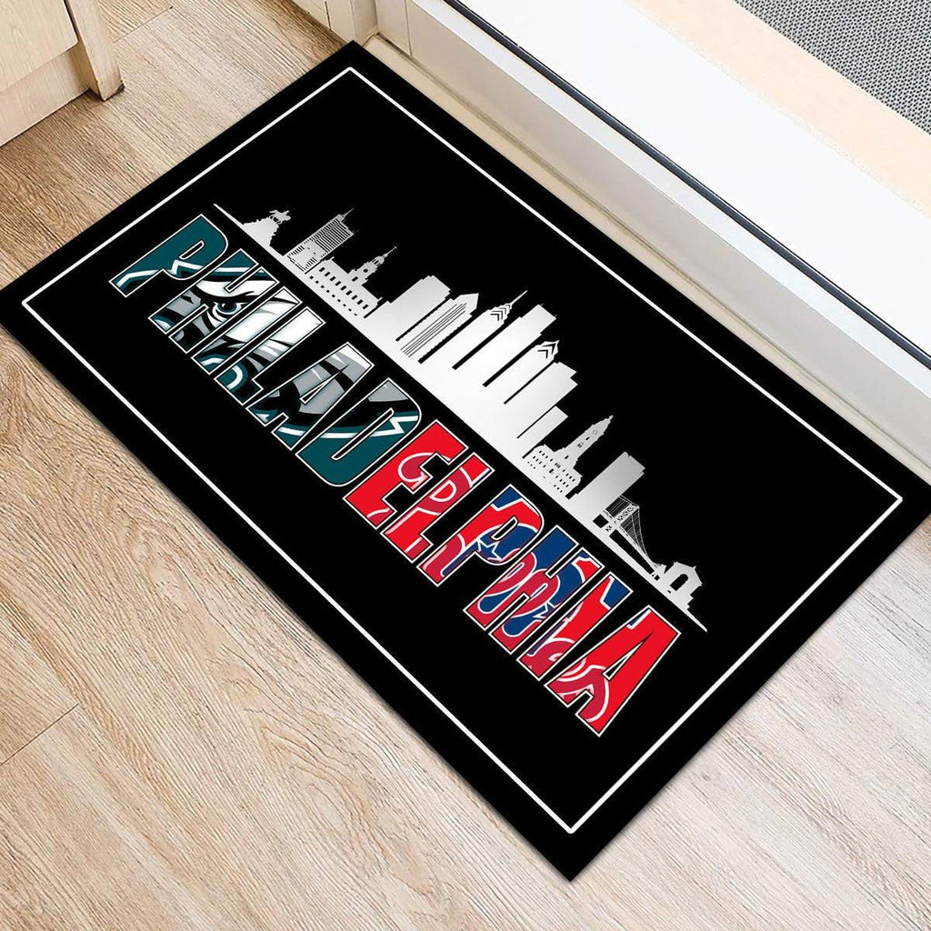 Philadelphia Skyline - Anti Slip Indoor Doormat.