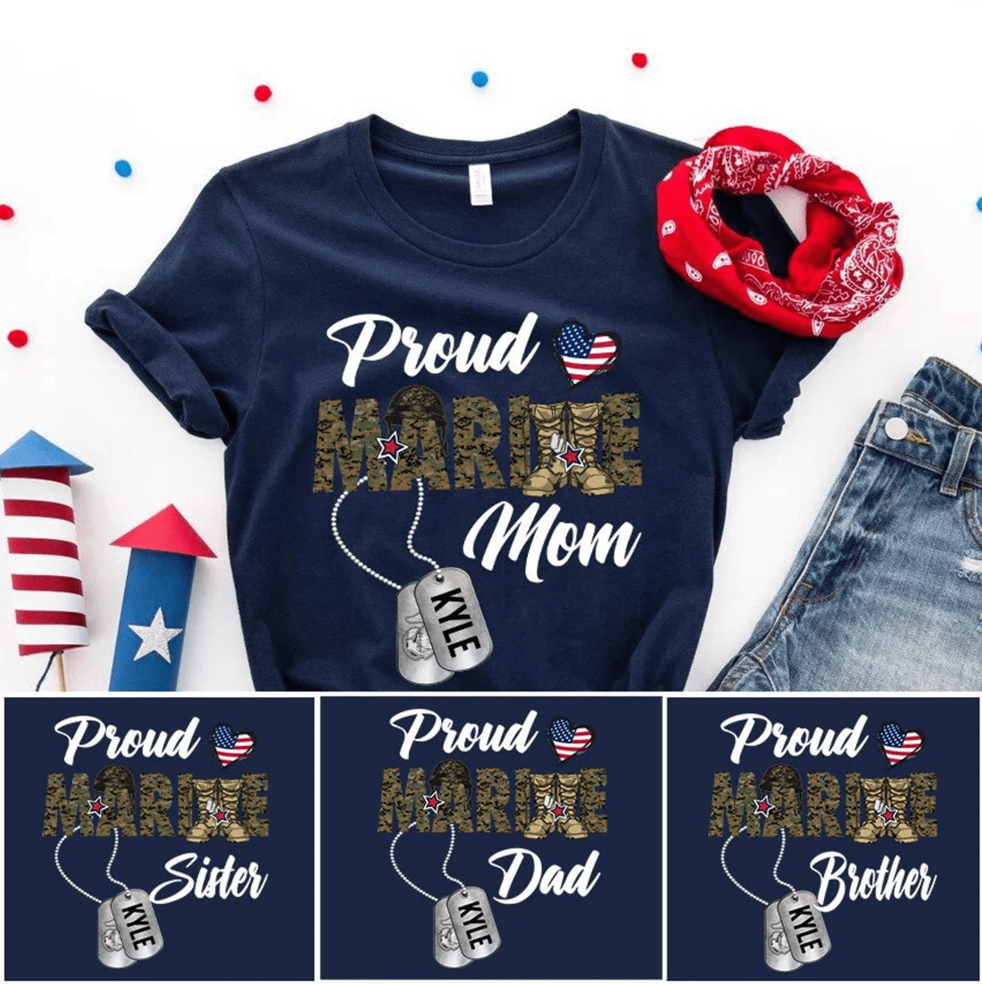 Proud Marine Family T Shirt, Military Family Shirts.