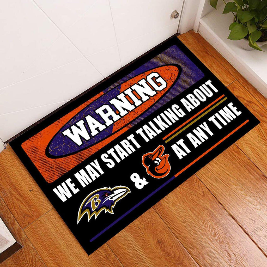 Warning We May Start Talking About Our Teams At Any Time Anti Slip Indoor Doormat.