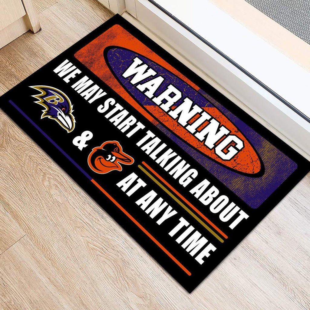 Warning We May Start Talking About Our Teams At Any Time Anti Slip Indoor Doormat.