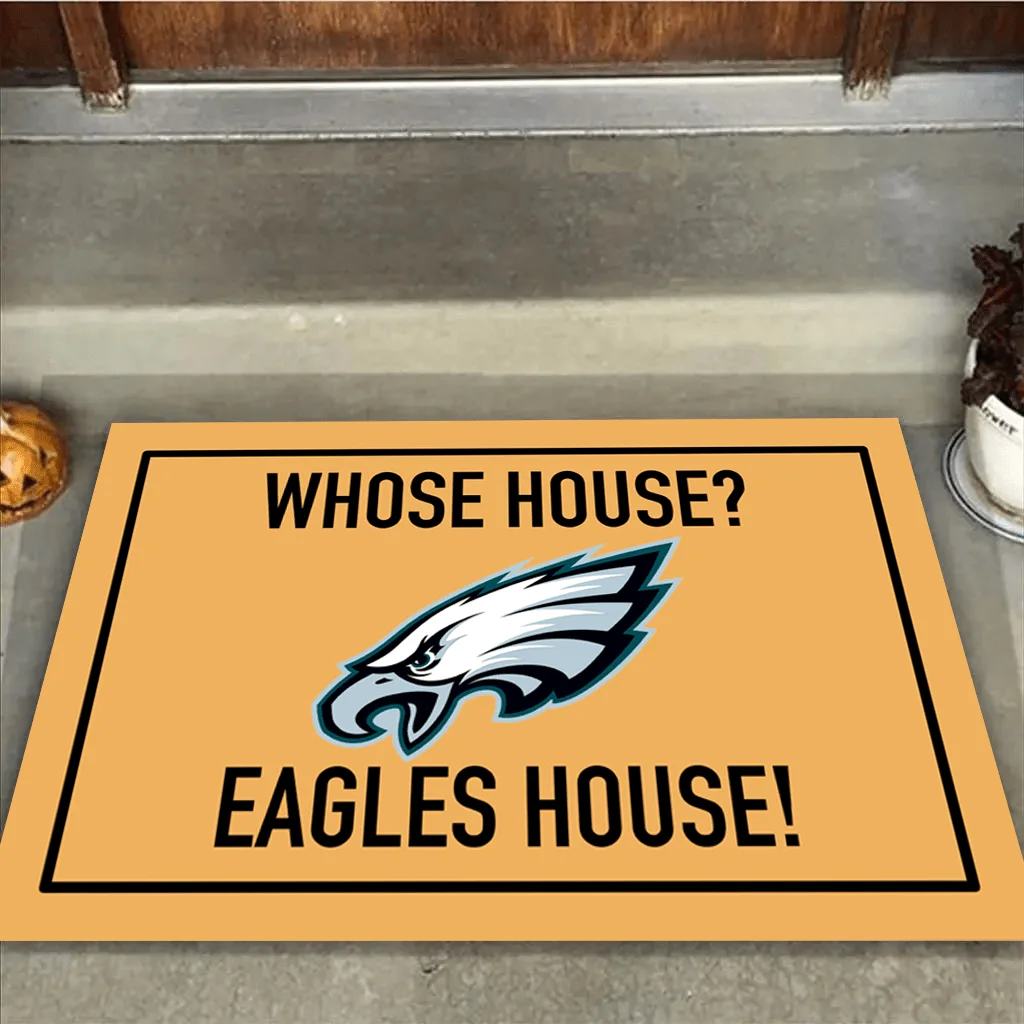 Whose House - Philadelphia Football Anti-Slip Rubber Doormat.