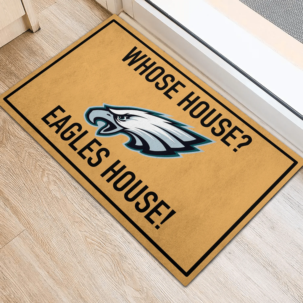 Whose House - Philadelphia Football Anti-Slip Rubber Doormat.